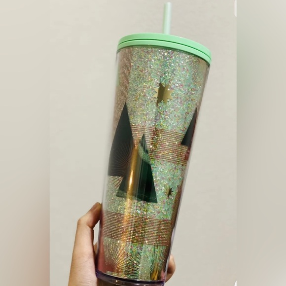 Starbucks Glitter Christmas Tree Cup Geometric Tumbler Venti New 2020 Holiday - Picture 6 of 14